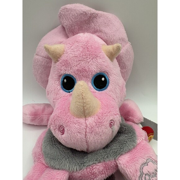 Chupa Chups Pink Triceratops Dinosaur Backpack Carry Bag Plush Purse 13" - Picture 7 of 8